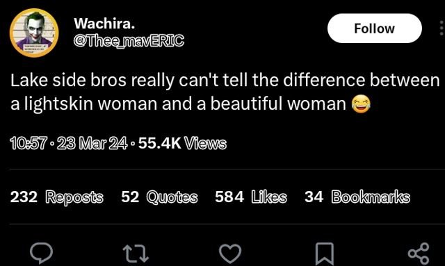 Wachira. themmaveriic follow lake side bros really can't tell the difference bet