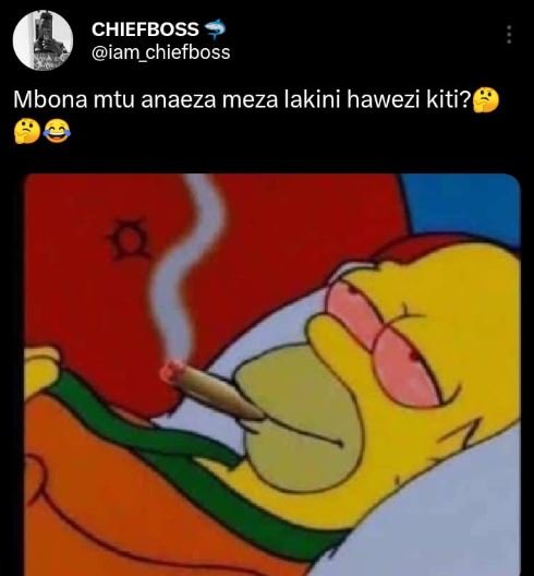 Chiefboss iam_chiefboss mbona mtu anaeza meza lakini hawezi kiti?