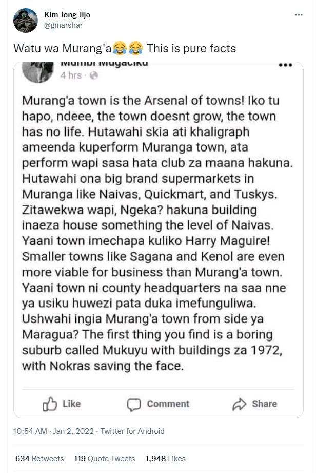 Kim Jong Jijo gmarshar Watu wa Murang 'a This is pure facts Wiuiui iyiuyacinu Lh