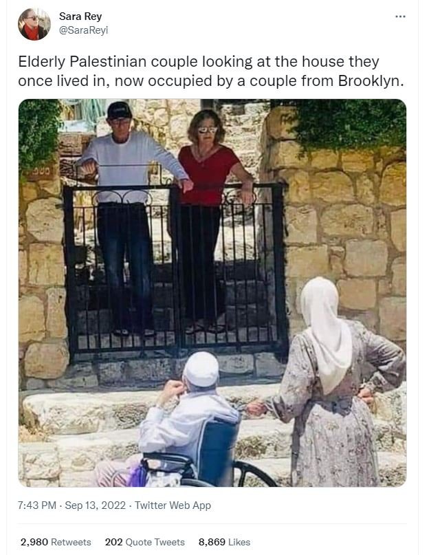 Sara rey sarareyi elderly palestinian couple looking at the house they once live