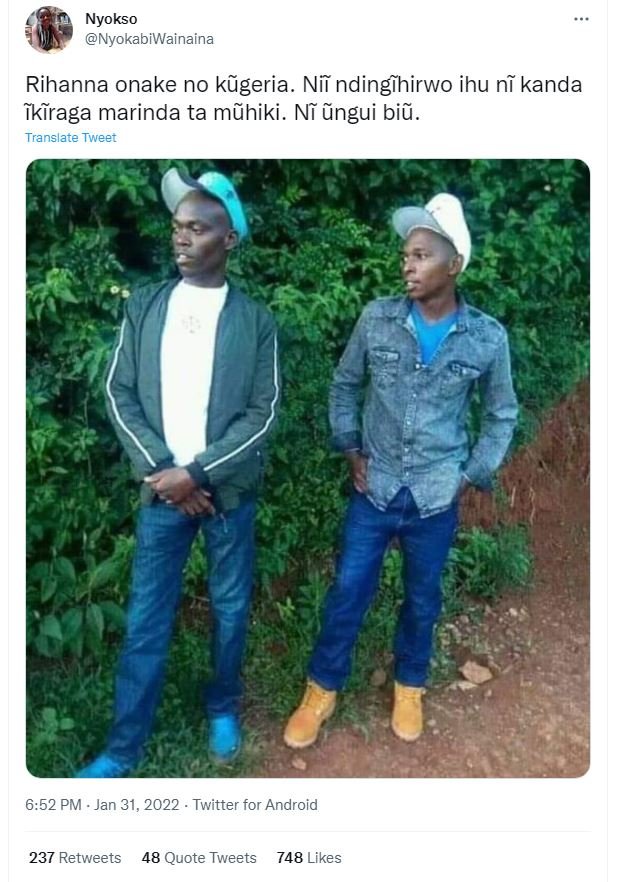 Nyokso NyokabiWainaina Rihanna onake no kñgeria. Níñ ndingihirwo ihu ní kanda xk