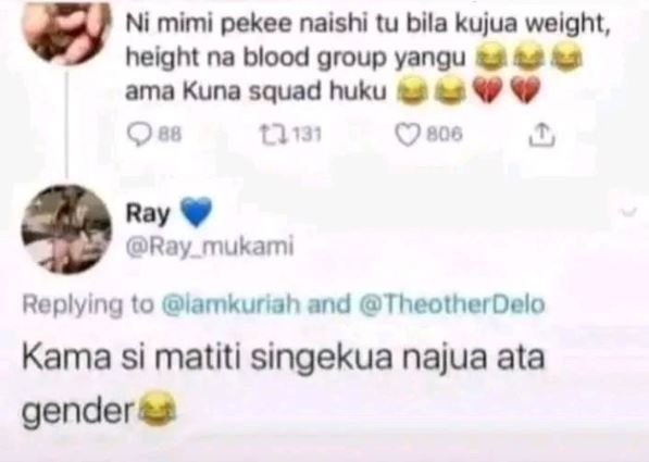 Ni mimi pekee naishi tu bila kujua weight, height na blood group yangu ama kuna