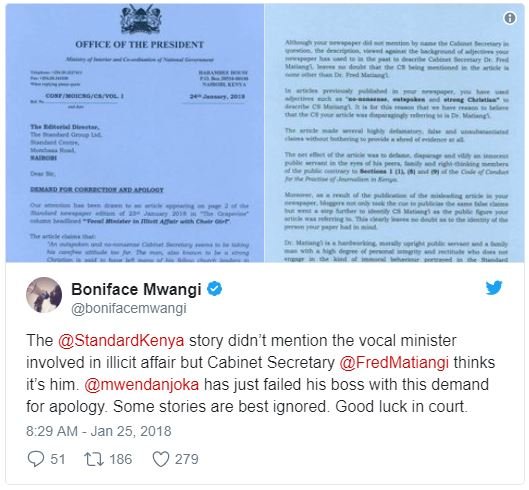 Officfof mme fkesinet boniface mwangi bonifacemwangi the standardkenya story did