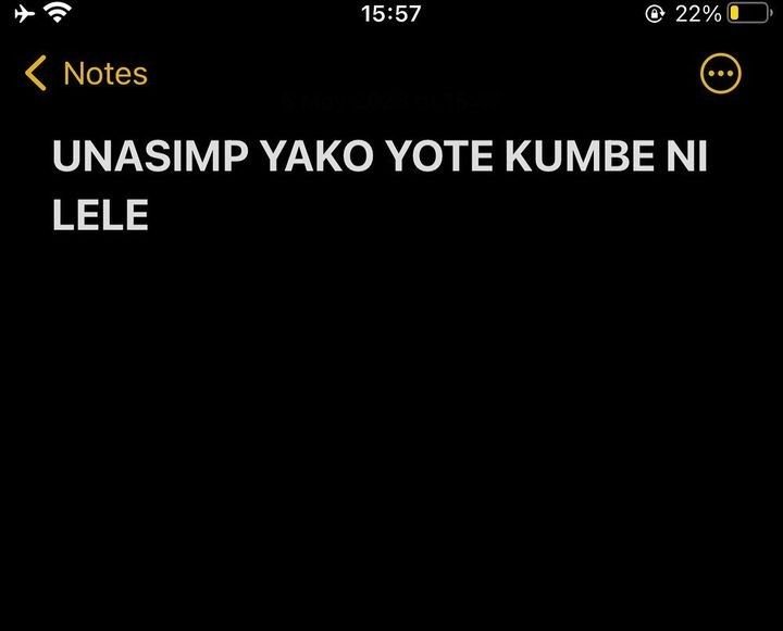 1557 22 notes unasimp yako yote kumbe ni lele