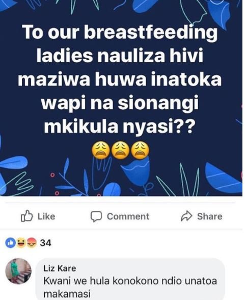 To our breastfeeding ladies nauliza hivi maziwa huwa inatoka wapi na sionangi mk