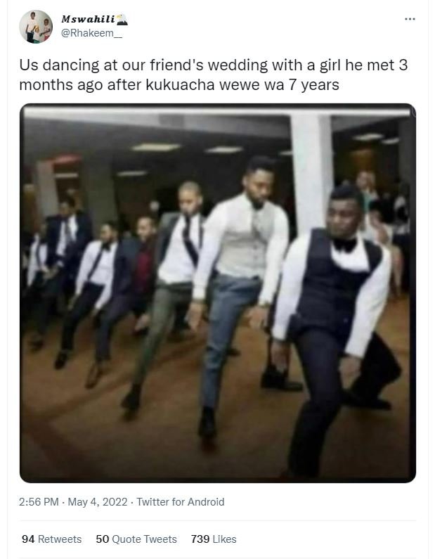 Mswahili rhakeem us dancing at our friend's wedding with a girl he met 3 months