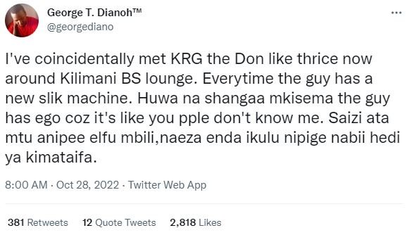 George t. dianohm georgediano i've coincidentally met krg the don like thrice no