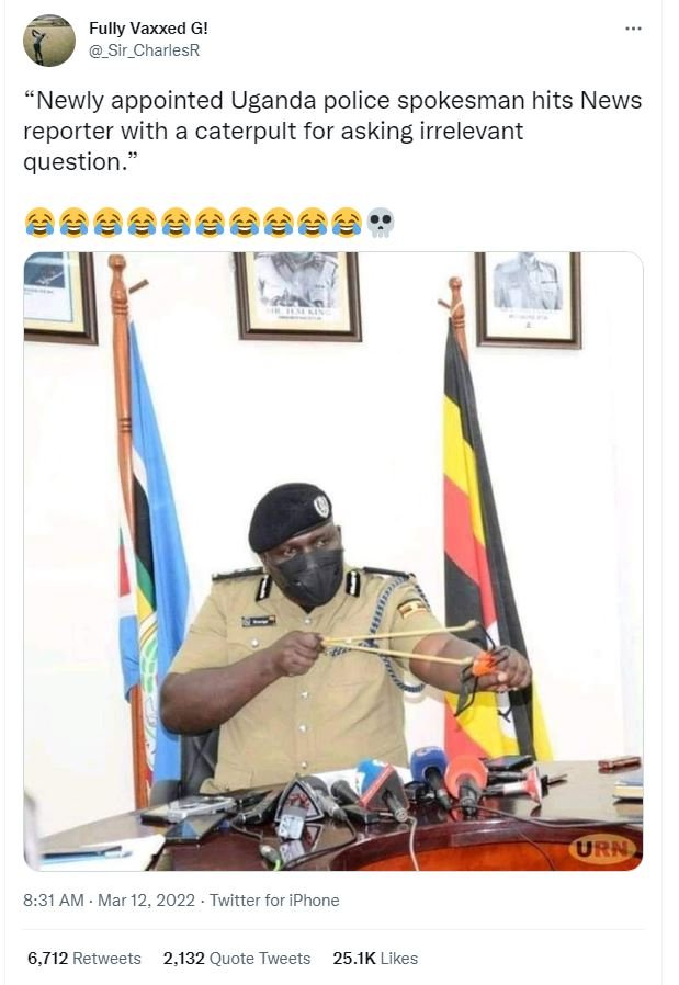 Fully vaxxed g! sir_charlesr newly appointed uganda police spokesman hits news r