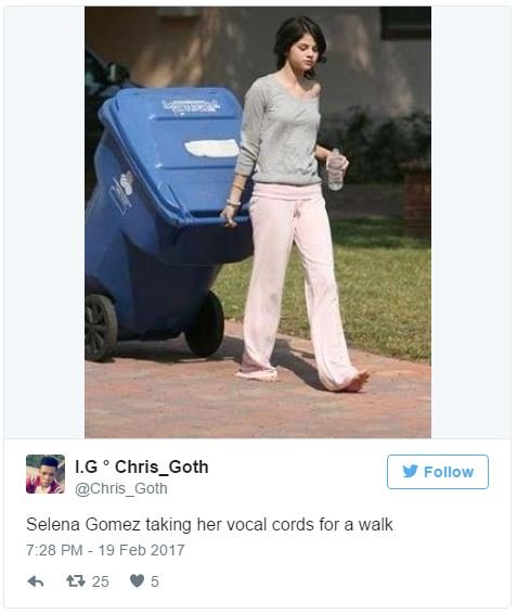 1g chris_goth chris_goth follow selena gomez taking her vocal cords for a walk 7