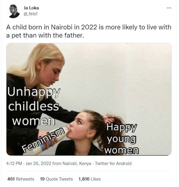 Ja Loka telsi A child born in Nairobi in is more likely to live with pet than wi