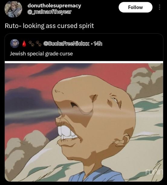 Donutholesupremacy jmainaofitheyear follow rutolooking ass cursed spirit suckafi