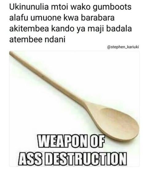 Ukinunulia mtoi wako gumboots alafu umuone kwa barabara akitembea kando ya maji
