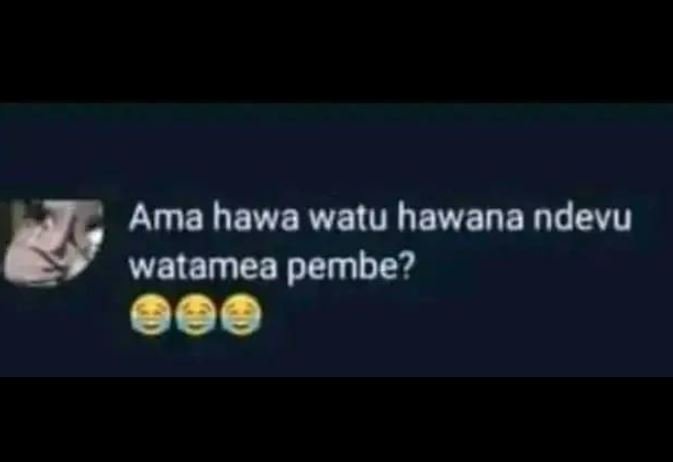 Ama hawa watu hawana ndevu watamea pembe?