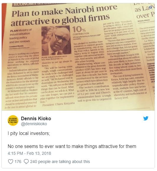 T2c nairobi more plan to make attractive to global firms plan minlstry l 10 indu