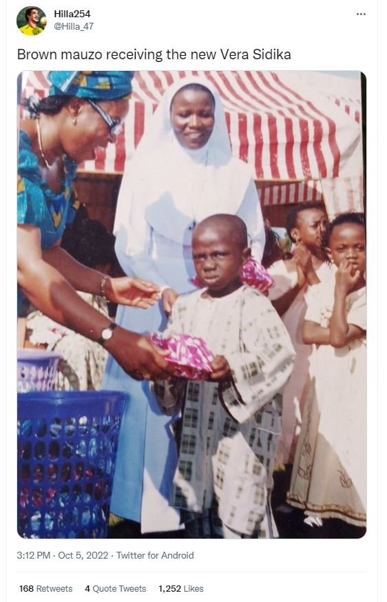 Hilla254 hilla_47 brown mauzo receiving the new vera sidika 3.12 pm oct 5. twitt