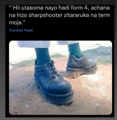 Hii utasoma nayo hadi form 4, achana na hizo sharpshooter zitararuka na term moj