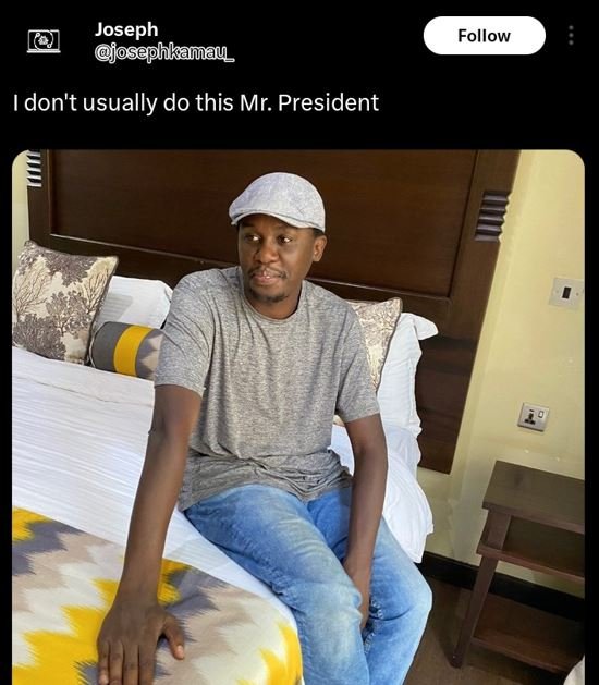 Joseph josephkamau follow don't usually do this mr. president