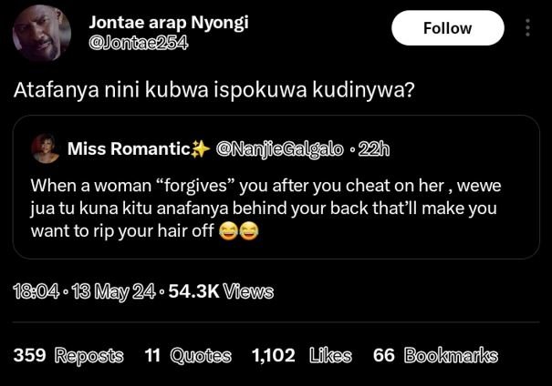 Jontae arap nyongi jonitac2 follow atafanya nini kubwa ispokuwa kudinywa? miss r