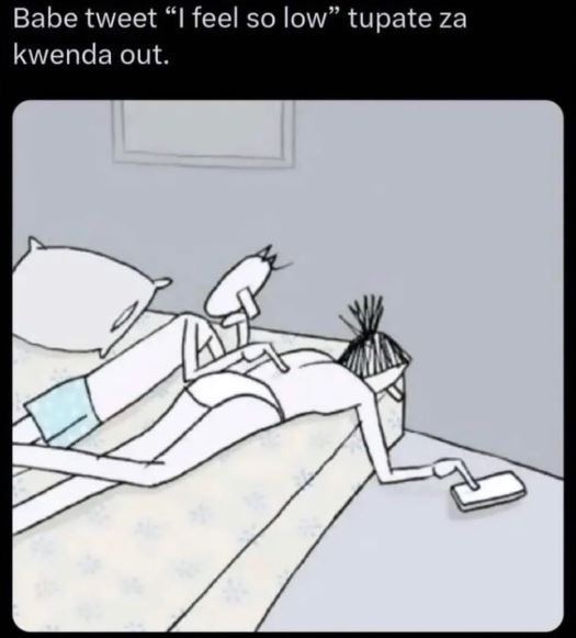 Babe tweet feel so low tupate za kwenda out.