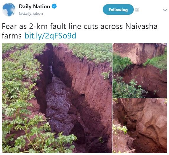Daily nation dailynation following fear as 2km fault line cuts across naivasha f