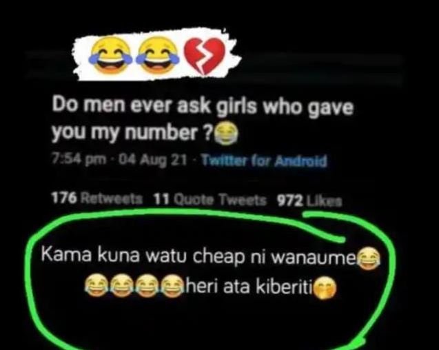 Do men ever ask girls who gave you my number 7 s4pm 04 aug 21 tnan lor androld 1