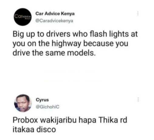 Car advice kenya caradvicekenya cofor big up to drivers who flash lights at you