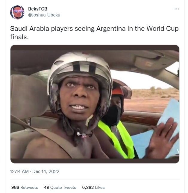 Beksfcb joshua_ubeku saudi arabia players seeing argentina in the world cup fina