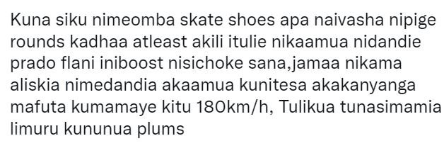 Kuna siku nimeomba skate shoes apa naivasha nipige rounds kadhaa atleast akili i