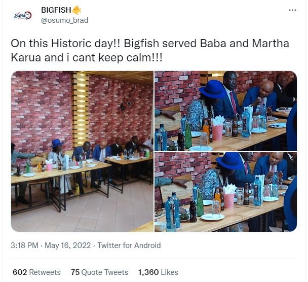 Bigfish osumo_brad on this historic day!! bigfish served baba and martha karua a