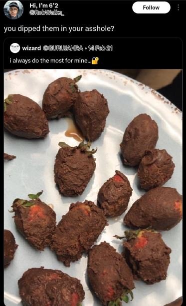 Hi,l'm 6'2 roblalke follow you dipped them in your asshole? wizard guruaha 16b21