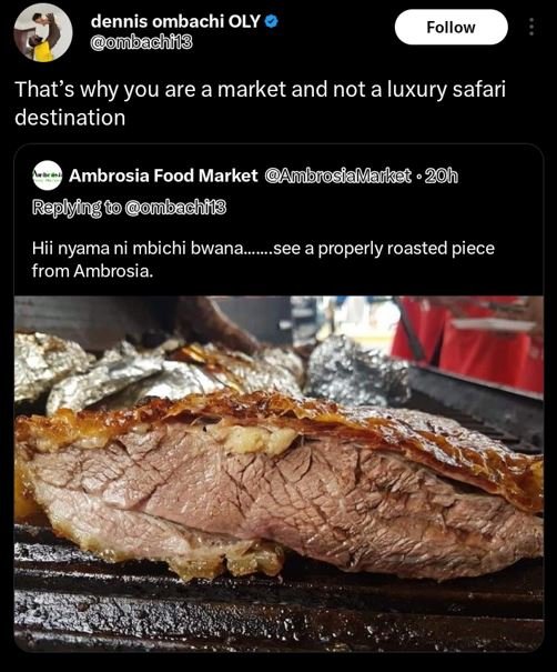 Dennis ombachi oly onibachii3 follow that's why you are a market and not a luxur