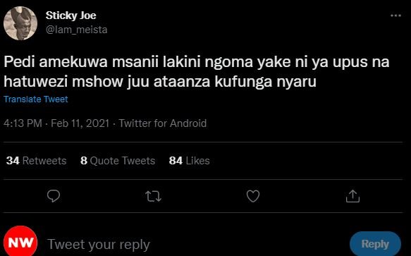 Sticky joe lam_meista pedi amekuwa msanii lakini ngoma yake ni ya upus na hatuwe