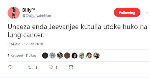 Billym crazy_nairobian following unaeza enda jeevanjee kutulia utoke huko na lun
