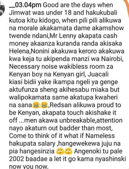 03.04pm good are the days when jimwat was under 18 and hakukubali kutoa kitu kid