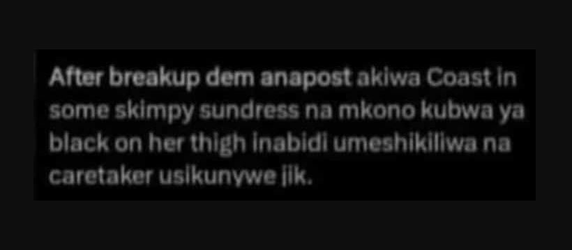 After breakup dem anapost aklwa coast in somc sklmpy sundress na mkono kubwa va