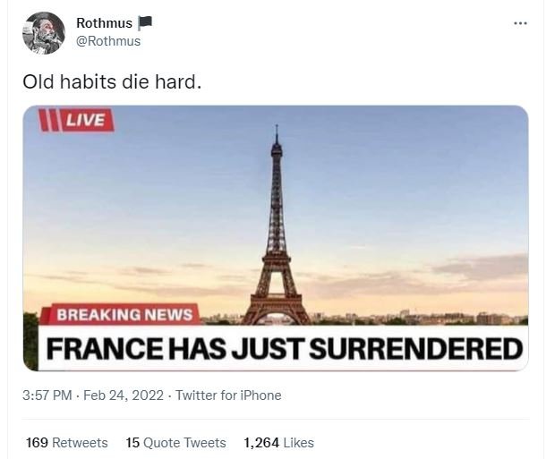 Rothmus Rothmus Old habits die hard IILive Breaking News FRANCEHAS JUST SURRENDE
