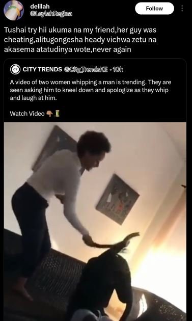 Delilah lenaifesina follow tushai try hii ukuma na my friend,her guy was cheatin