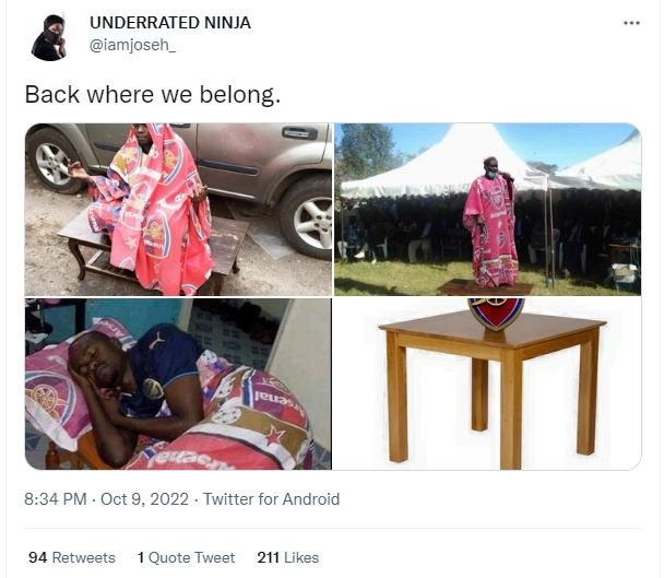 Underrated ninja iamjosen_ back where we belong 8.34 pm oct 9, twitter for andro