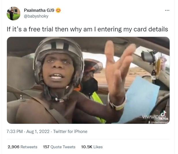 Pxalmatha gj9 babyshoky if its a free trial then why am entering my card details