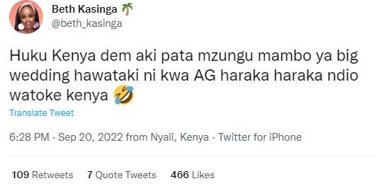 Beth kasinga beth_kasinga huku kenya dem aki pata mzungu mambo ya big wedding ha