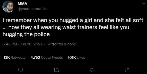 Mma youruberoutside remember when you hugged a girl and she felt all soft now th