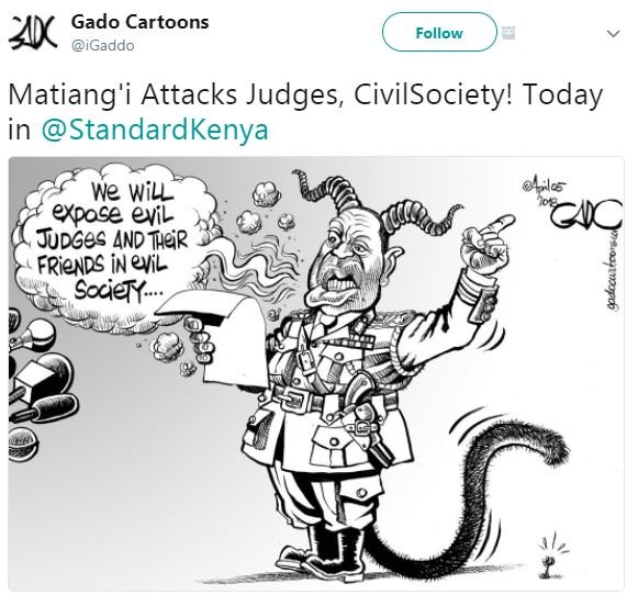 N gado cartoons igaddo follow matiang'i attacks judges, civilsociety! today in s