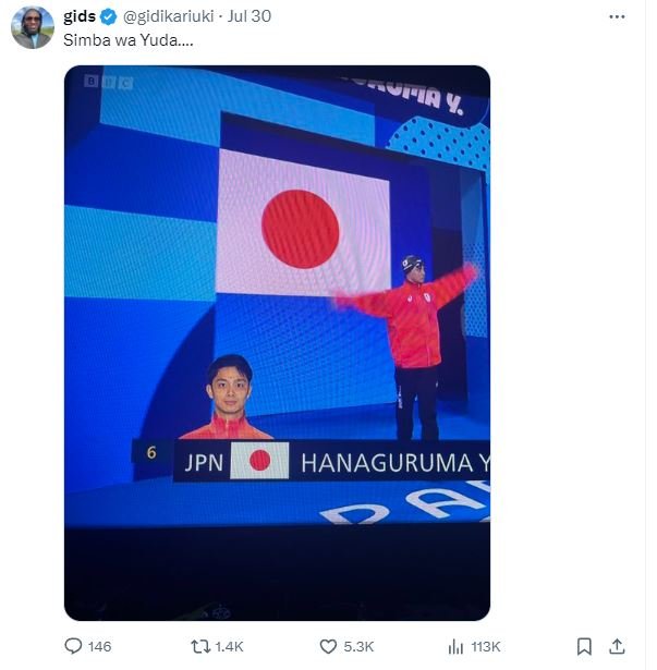 Gids gidikariuki _ jul 30 simba wa yuda 0l jpn hanaguruma 0 146 1j 14k 5.3k ilı