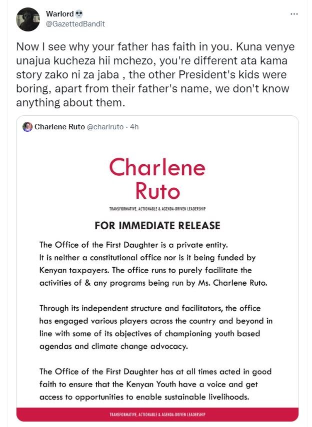 Warlord gazettedbandit now see why your father has faith in you. kuna venye unaj