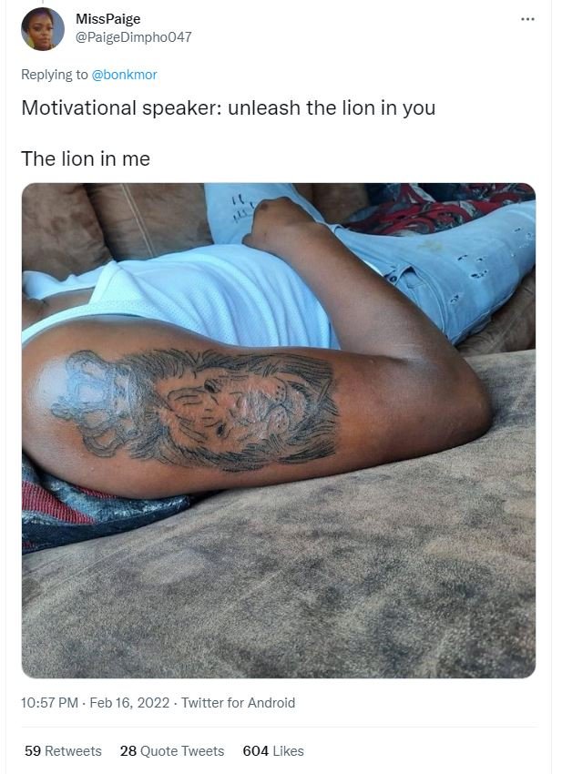 MissPaige PaigeDimpho047 Replying to bonkmor Motivational speaker unleash the li