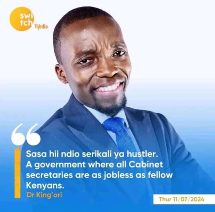 Swi ychh media sasa hii ndio serikali ya hustler. a government where all cabinet
