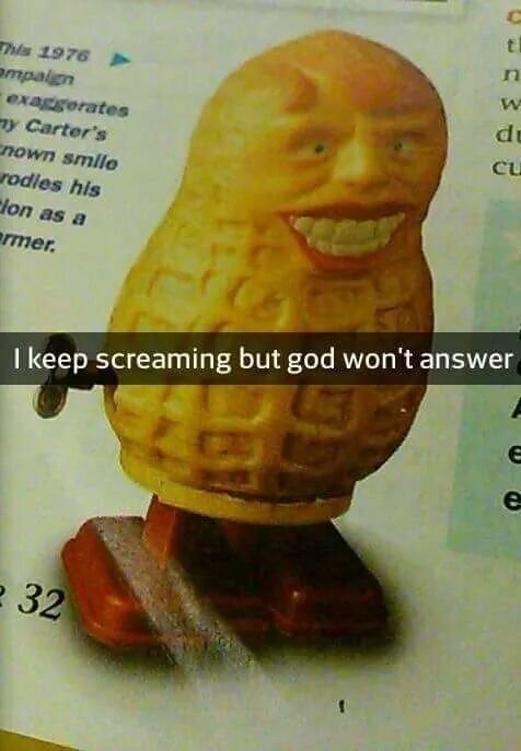 I mnln uacrcutes cartor nown smllo rodles his on 8s mer keep screaming but god w