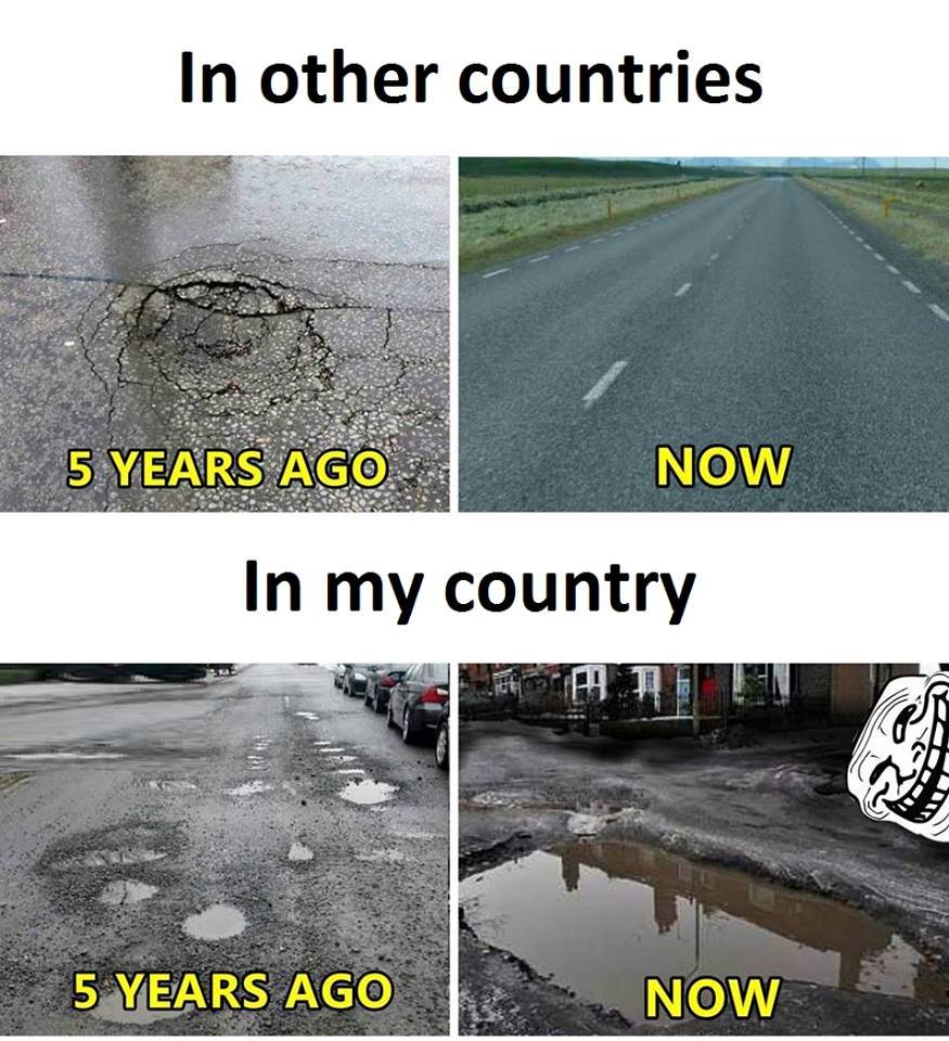 In other countries 5 years ag now in my country 5 years ago now