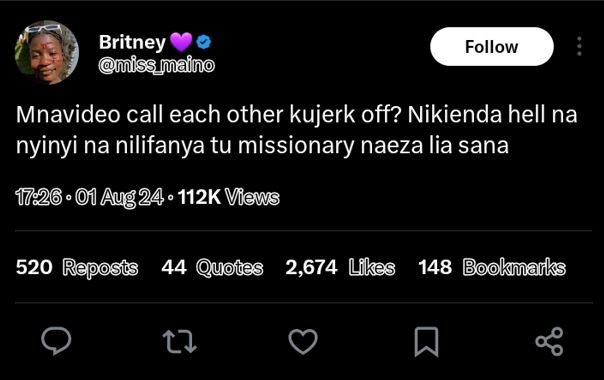 Britney miss muaino follow mnavideo call each other kujerk off? nikienda hell na