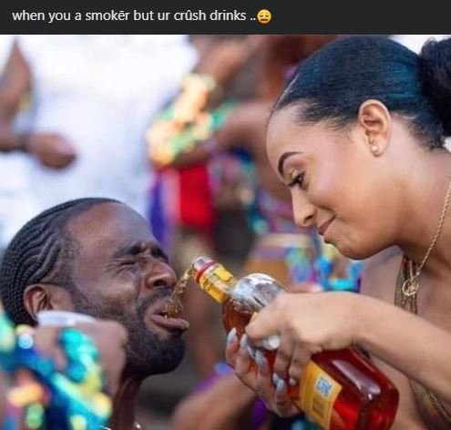 When you a smoker but ur crush drinks